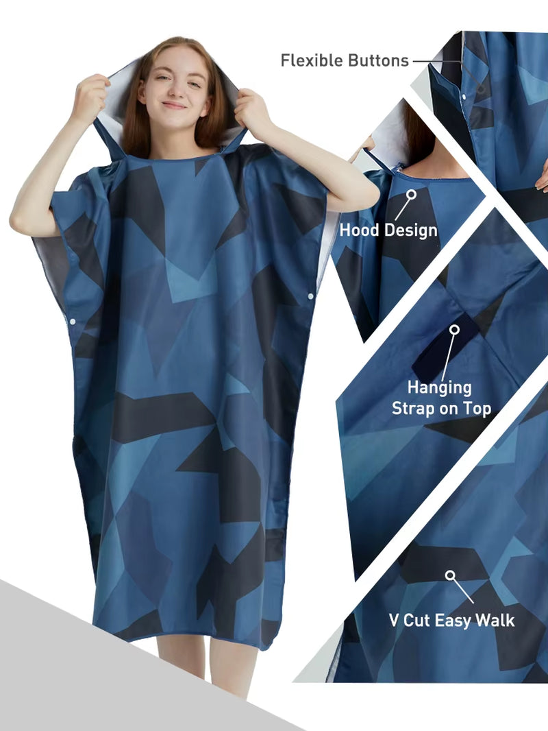 Hooded Microfiber Changing Poncho Towel for Surf, Swim and Travel – image 3