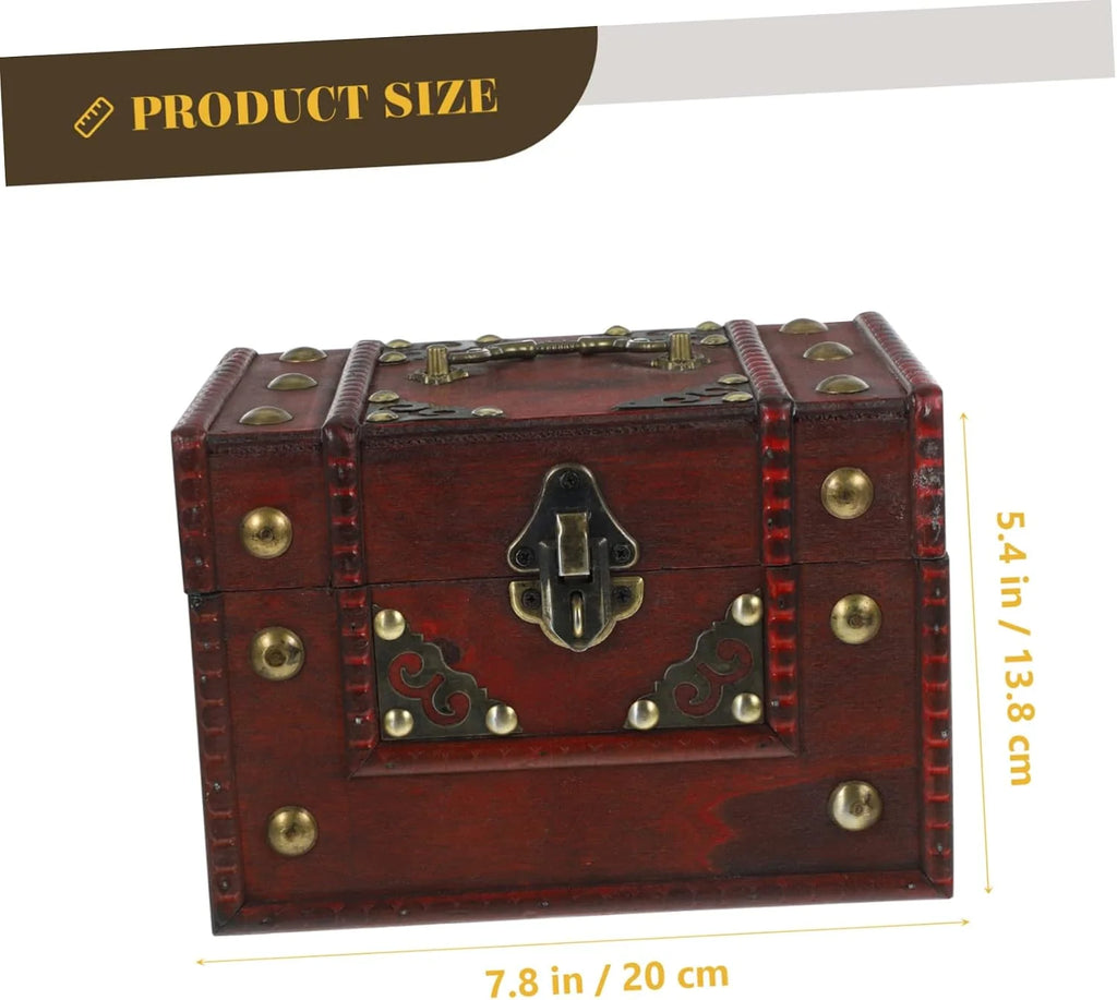 Wooden Jewelry Box, Vintage Keepsake Storage Chest – image 2