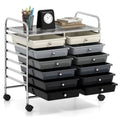 Rolling Storage Cart with 12 Drawers, 2-Row Organizer on Wheels, Gray