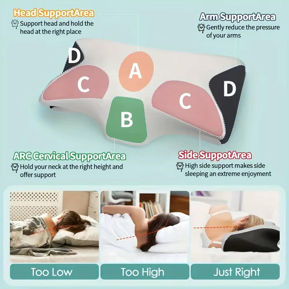 Ergonomic Cotton Snack Pillow - Soft Lightweight Sleep Pillow