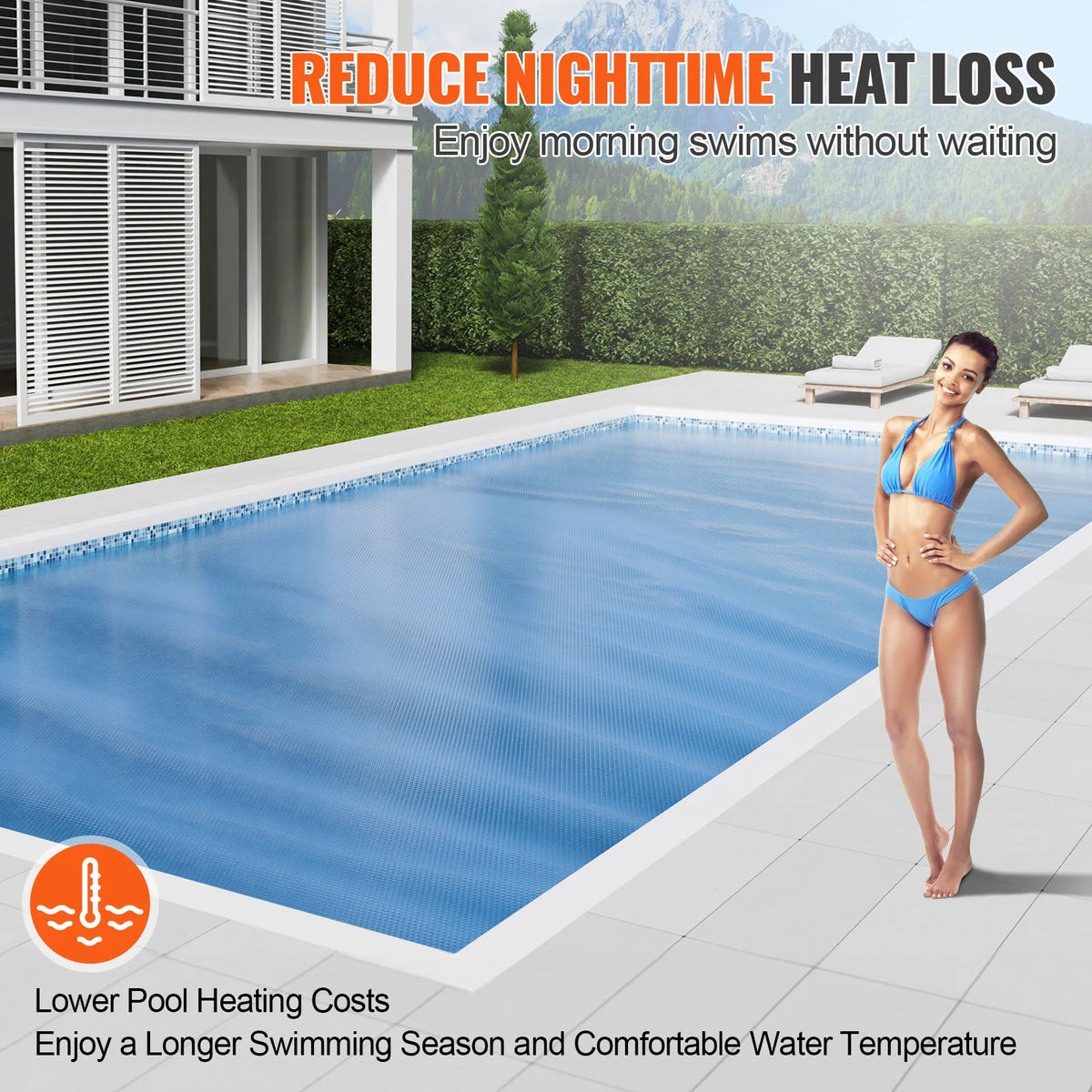 Solar Pool Cover 36 x 18 ft Rectangle, 12 Mil Solar Blanket – image 4