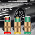 Tire Pressure Monitor Valve Caps 4 Pack - Color Alert Indicator