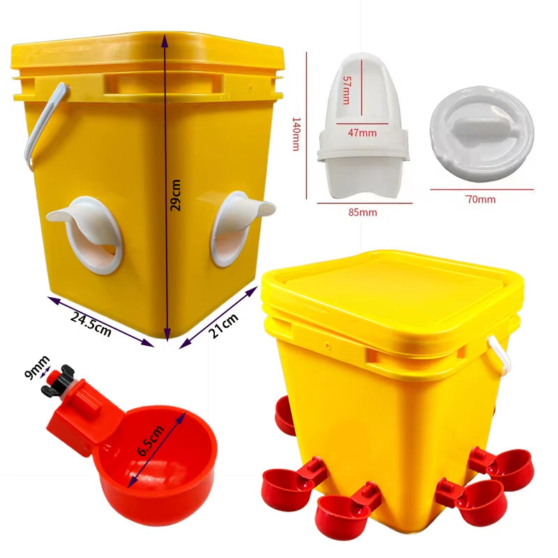 Farm Chicken Feeder Port Kit, 4 Rainproof No-Waste Ports for Buckets – image 6