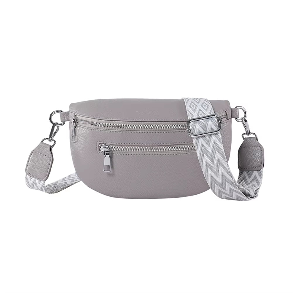 Crossbody Sling Bag Half-Moon PU Leather Chest Bag – image 9