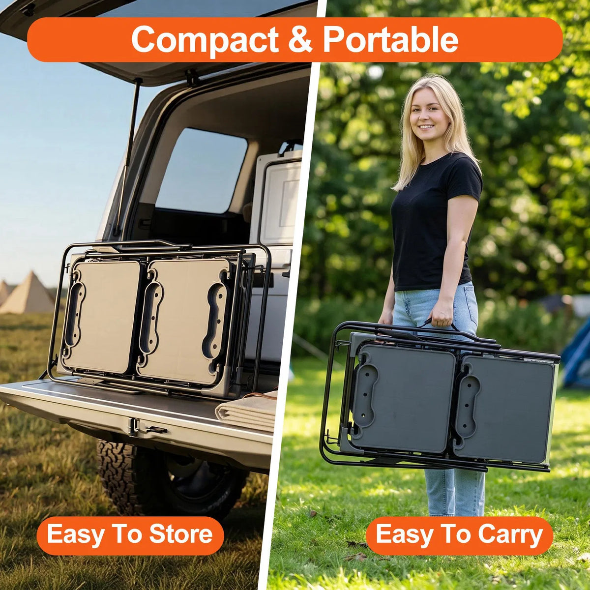 Folding Camp Kitchen Table with Lantern Pole and Side Trays – image 10