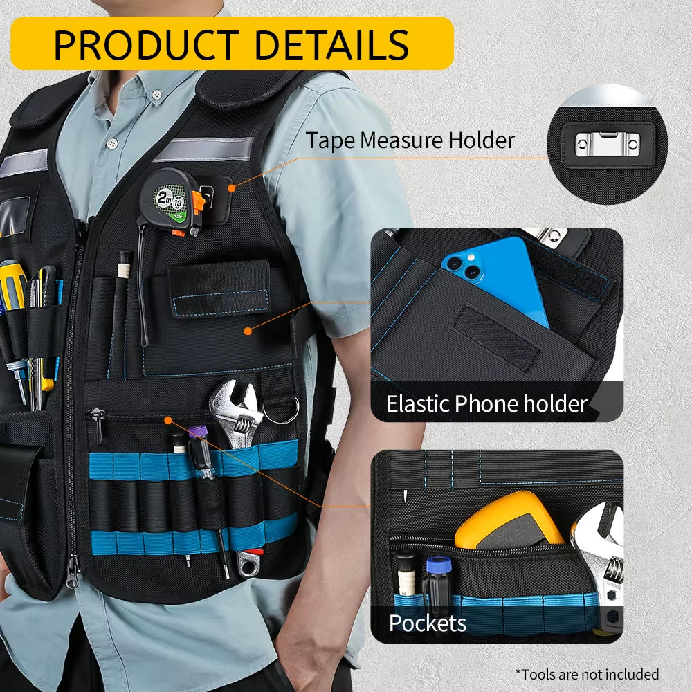 Workwear Tool Vest with Multi-Pocket Storage for Electricians – image 3