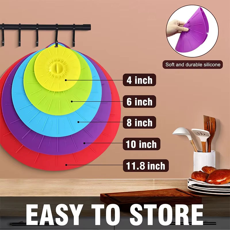 Silicone Stretch Lids - 5 Pack Reusable Bowl & Microwave Covers – image 5