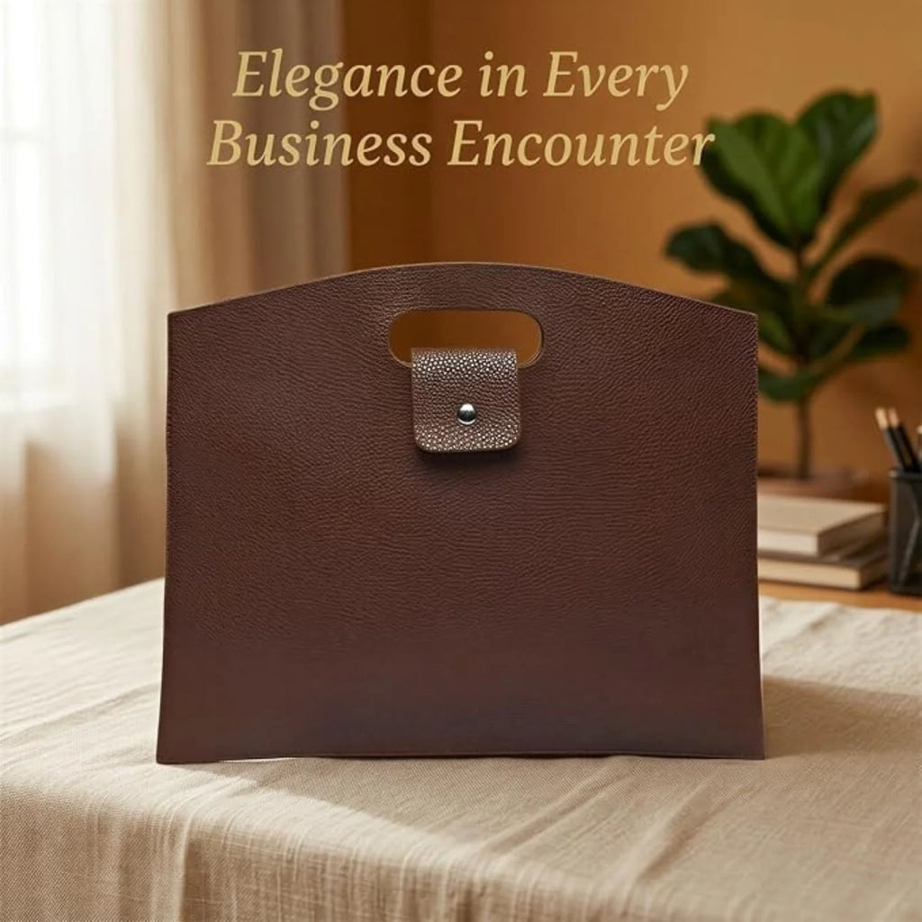 Document Tote Bag, Slim Faux Leather Work Portfolio for Women – image 4