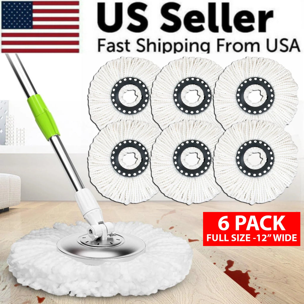 Spin Mop Replacement Heads 6-Pack Microfiber Refills