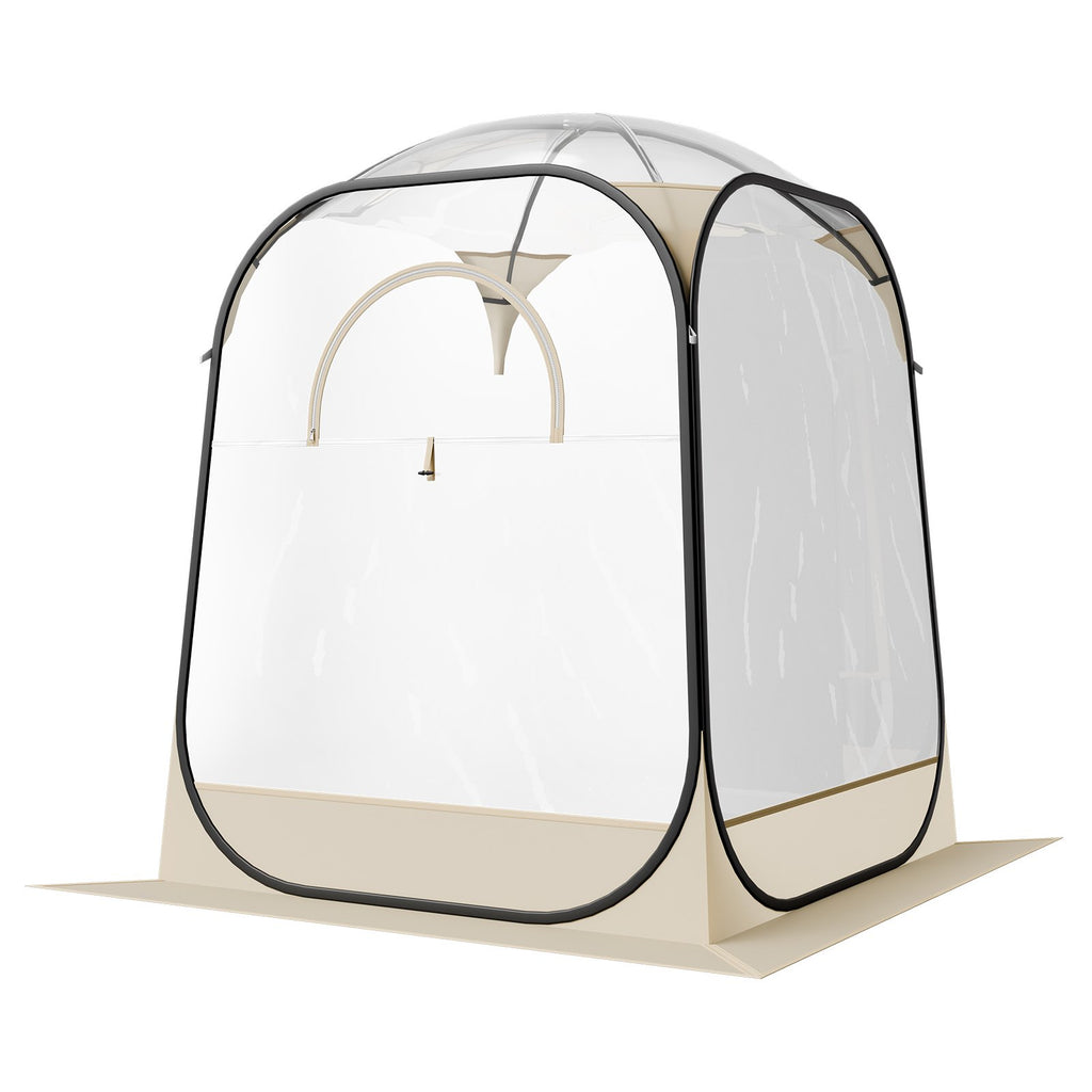 Pop up Sports Tent, 50X50 in Clear Bubble Tent for 1 Person, Waterproof Outdoor Pod with Floor Mat & Top Cover, Garden Igloo Dome Tents Camping Shelter for Events Fishing Cheering