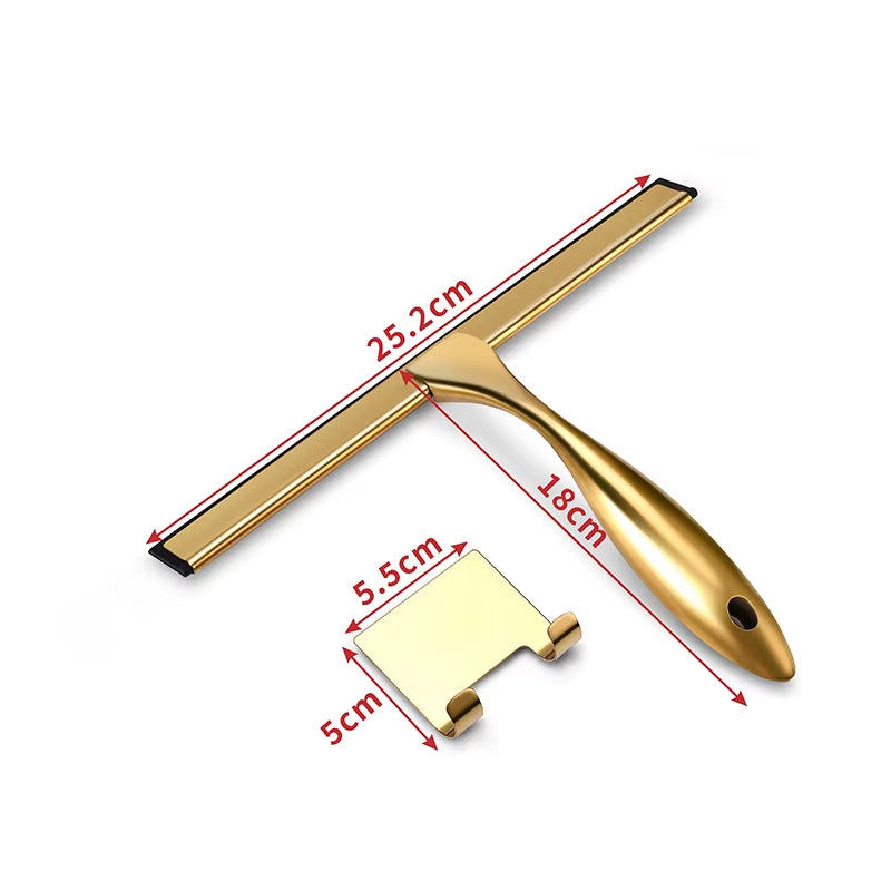 Shower Squeegee - Stainless Steel with Silicone Blade and Hook
