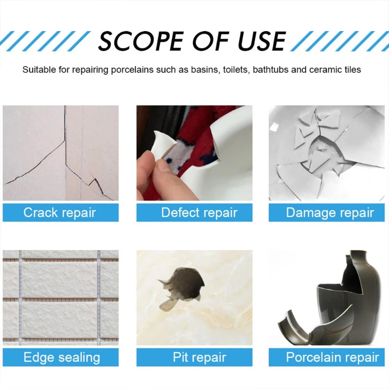 Tub, Tile & Shower Repair Paste - Porcelain Chip and Crack Repair Kit