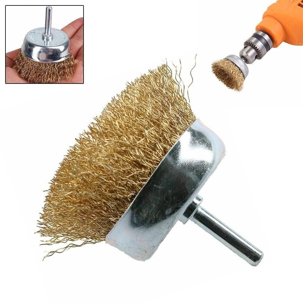 Wire Brush Wheel Set – 2 Pack of 3 Drill Cup Brushes – image 9