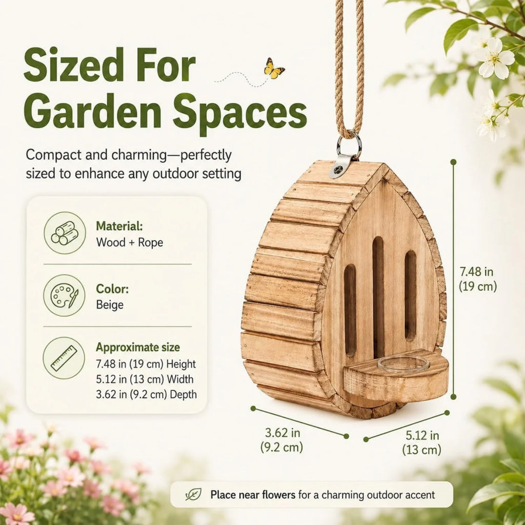 Butterfly House - Hanging Wooden Butterfly Shelter with Feeder – image 5