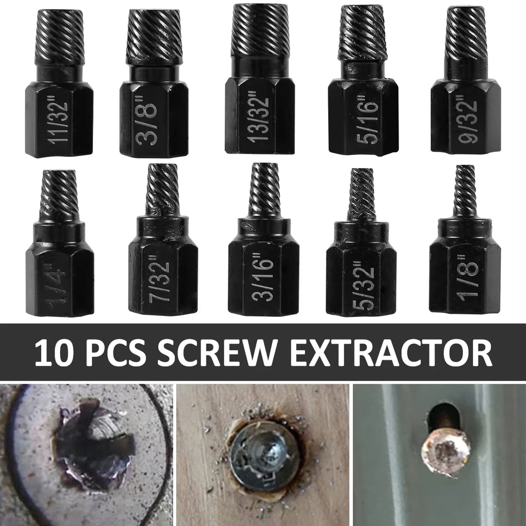 10-Piece Screw Extractor Set - Stripped & Broken Bolt Remover Bits – image 3