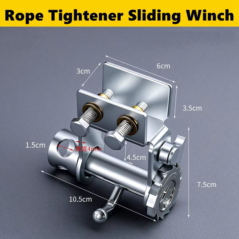 Oilfield Hotshot Sliding Strap Winch, Bolt-On Steel Flatbed Tie-Down Winch