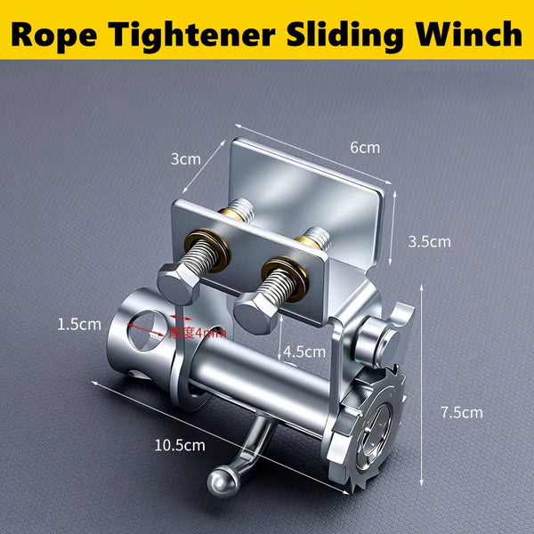 Oilfield Hotshot Sliding Strap Winch, Bolt-On Steel Flatbed Tie-Down Winch