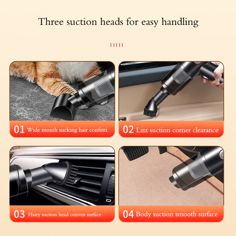 Cordless Handheld Car Vacuum, USB Rechargeable