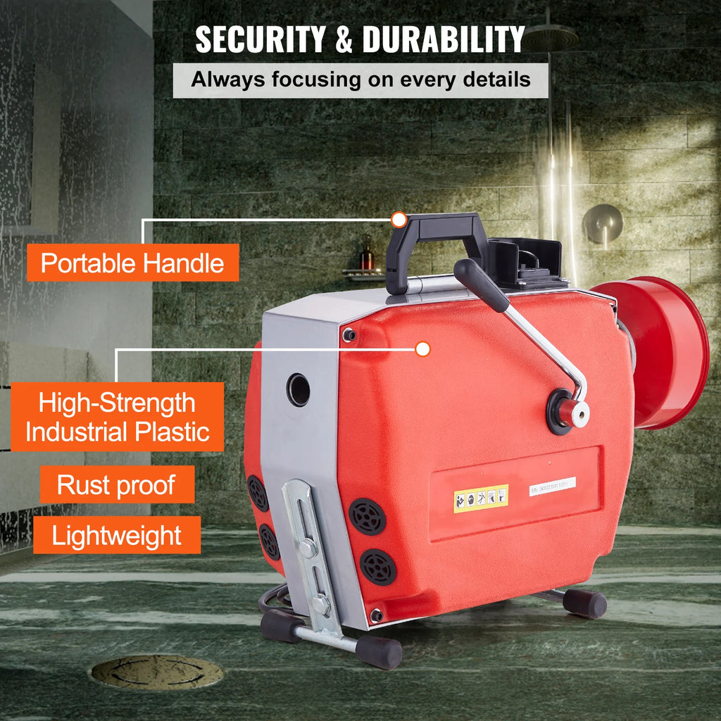 Drain Cleaner Machine – 120 ft x 7/8 in Electric Sewer Snake, 420W – image 6