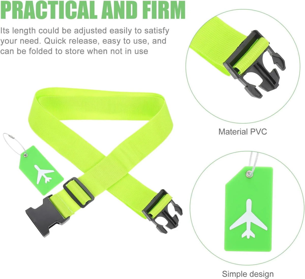 Luggage Straps with Tags, 4-Pack Adjustable Suitcase Belts – image 8