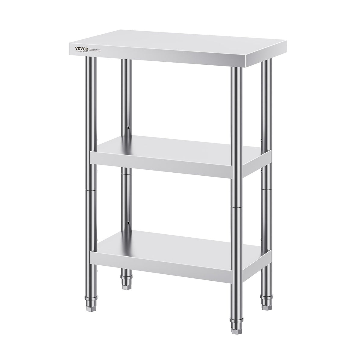Stainless Steel Prep Table 14 x 24 in with 2 Adjustable Undershelves – image 2