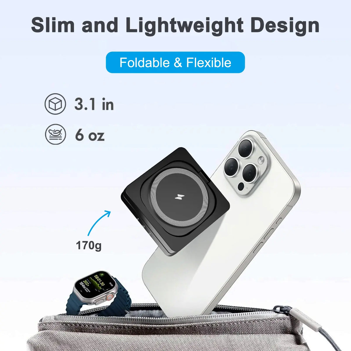 Magnetic Wireless Charger Stand 3-in-1, Foldable Charging Station – image 2