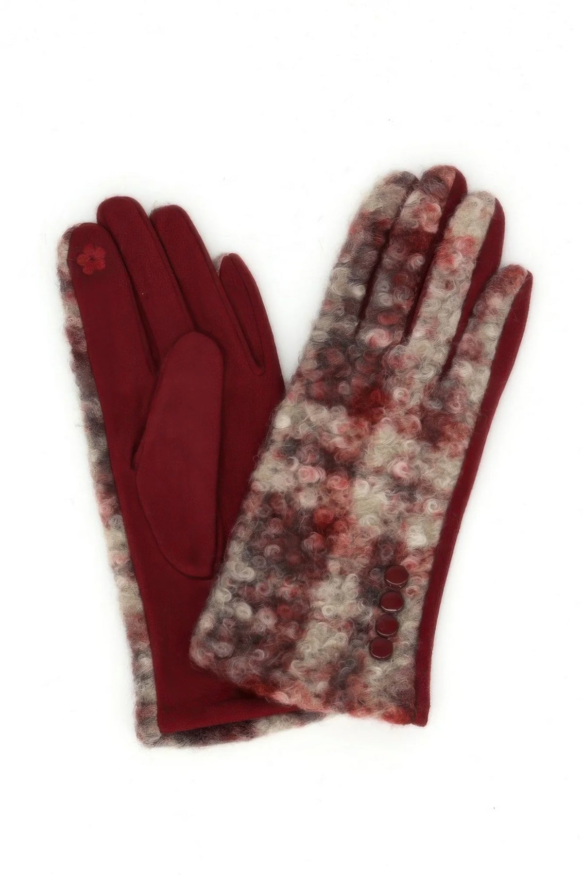 Boucle Check Touchscreen Gloves with Side Buttons – image 2
