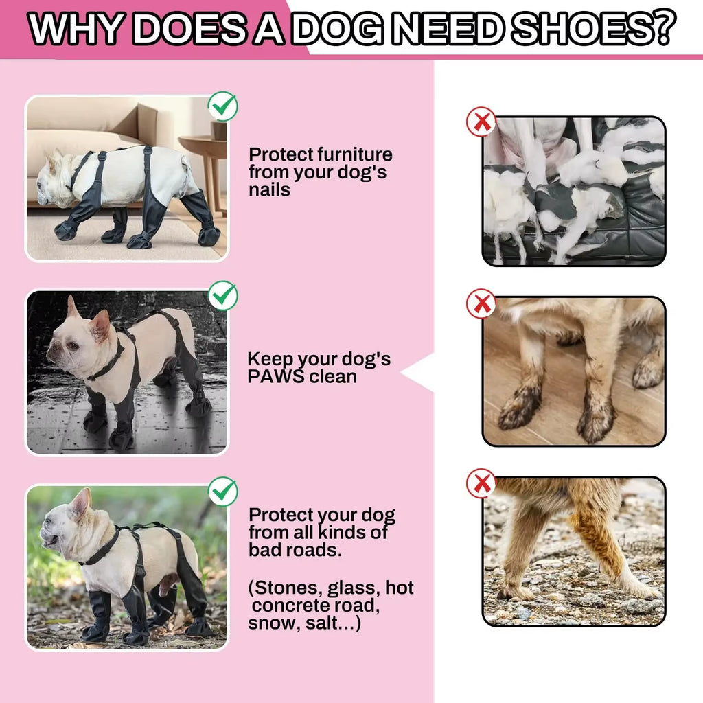 Waterproof Dog Boots - Adjustable Suspender Booties, Anti-Slip Soles – image 5