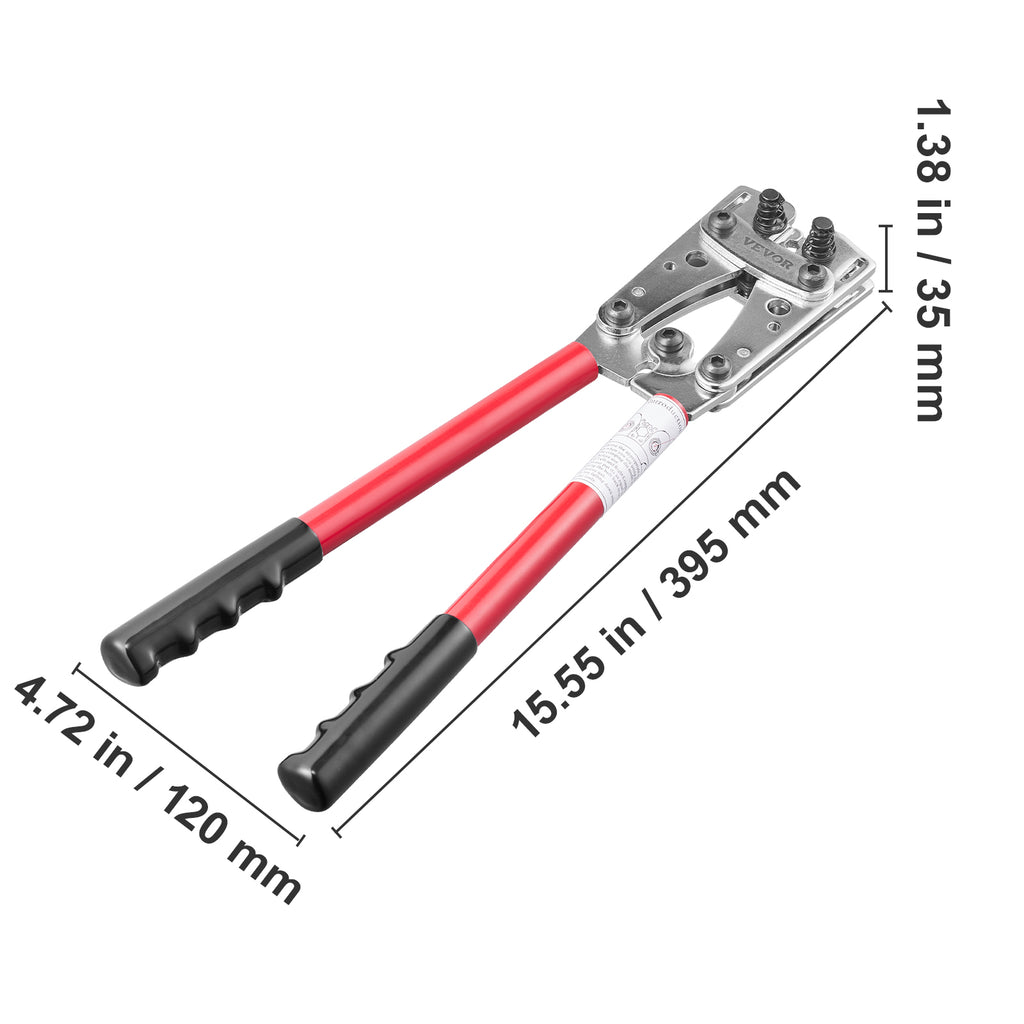 Battery Lug Crimping Tool, AWG 10-1/0 Cable Crimper with Connectors – image 5