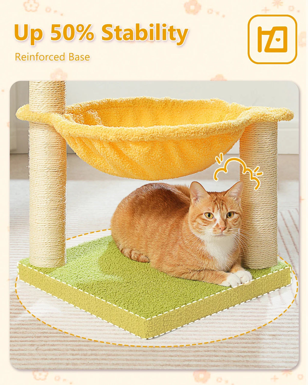 Flower Cat Tree with Large Hammock and Sisal Scratching Posts – image 14