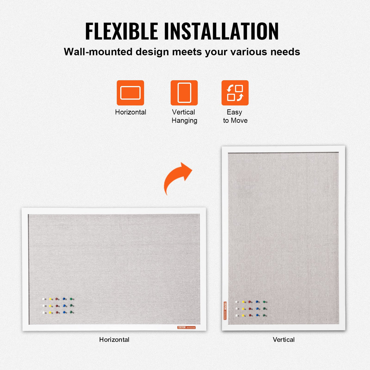 Large White Linen Bulletin Board 48 x 36 in, Wall-Mounted Pin Board – image 5