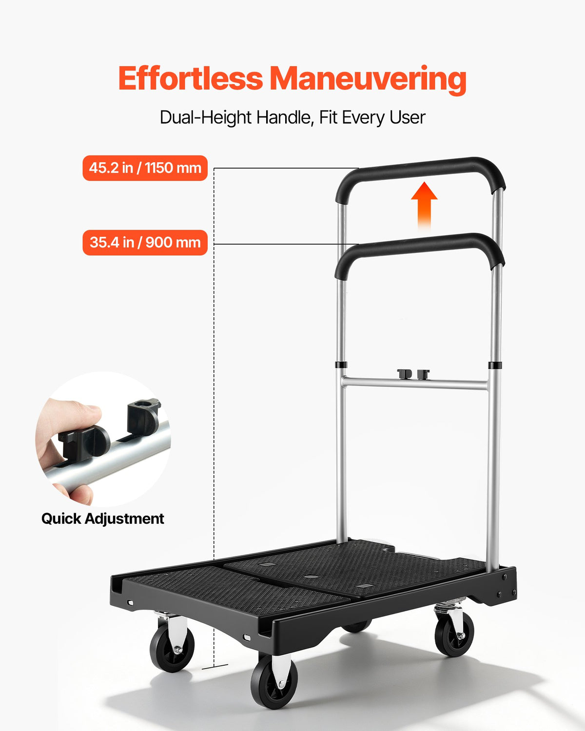 Foldable Platform Push Cart Dolly, 330 lb Flatbed Hand Truck – image 5