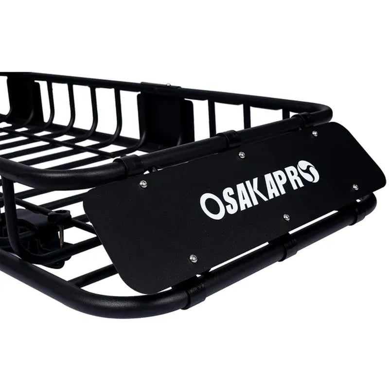 Rooftop Cargo Carrier Basket 64 Inch Steel Roof Rack with Straps – image 3