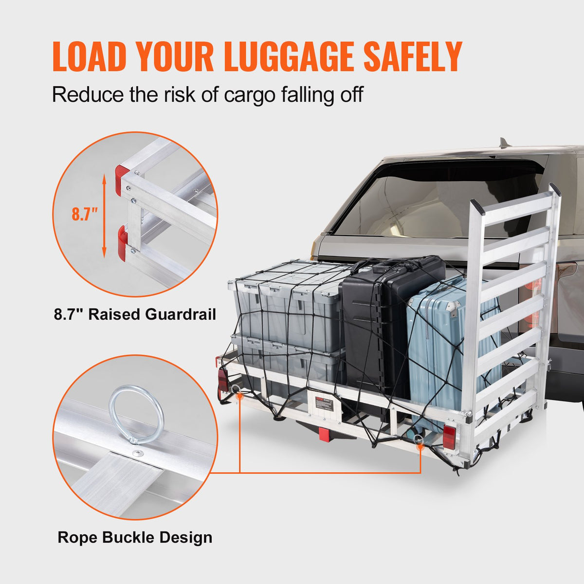 Hitch Cargo Carrier Aluminum 500 lb with Folding Ramp, 2 in Receiver – image 10