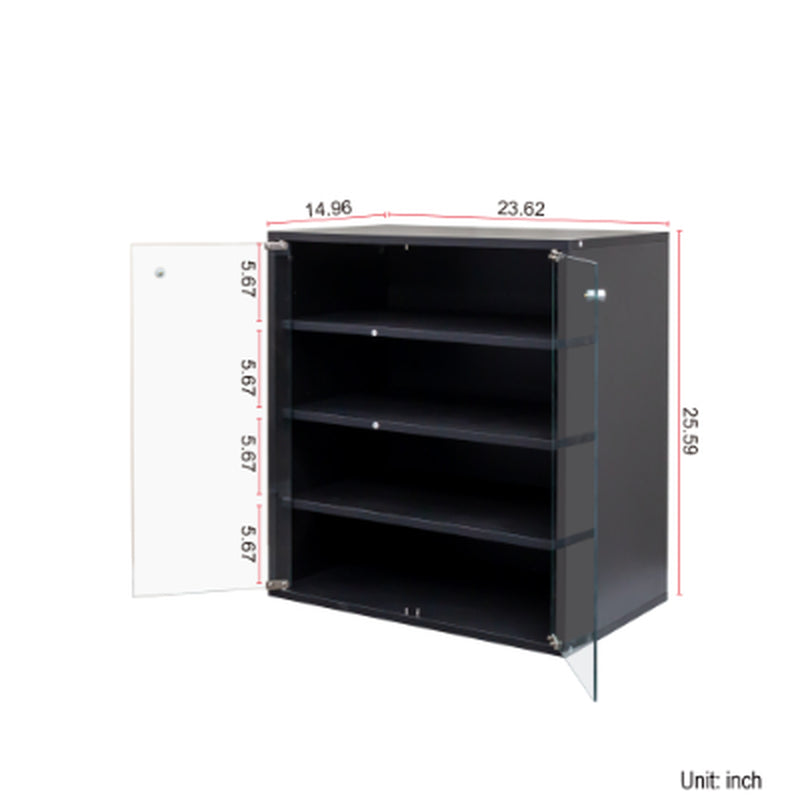 Sneaker Display Case with RGB LED Light and Glass Door, Stackable – image 8
