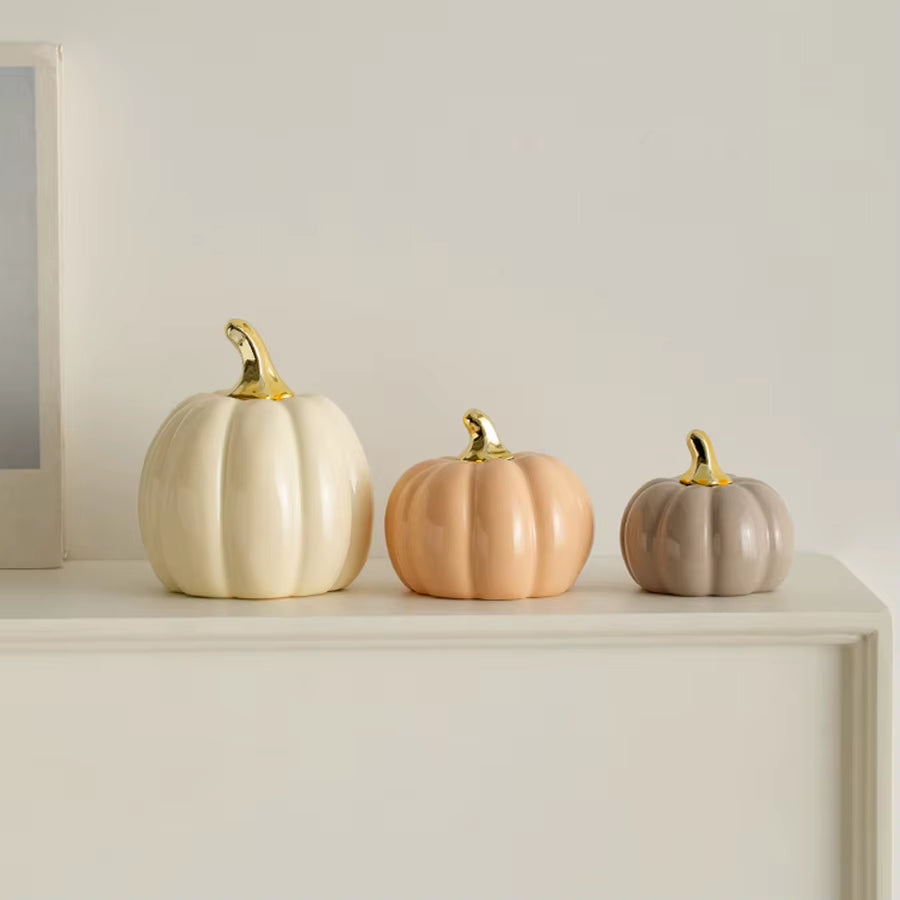 Ceramic Pumpkin Figurine, Nordic Style Tabletop Fall Decor Sculpture – image 6