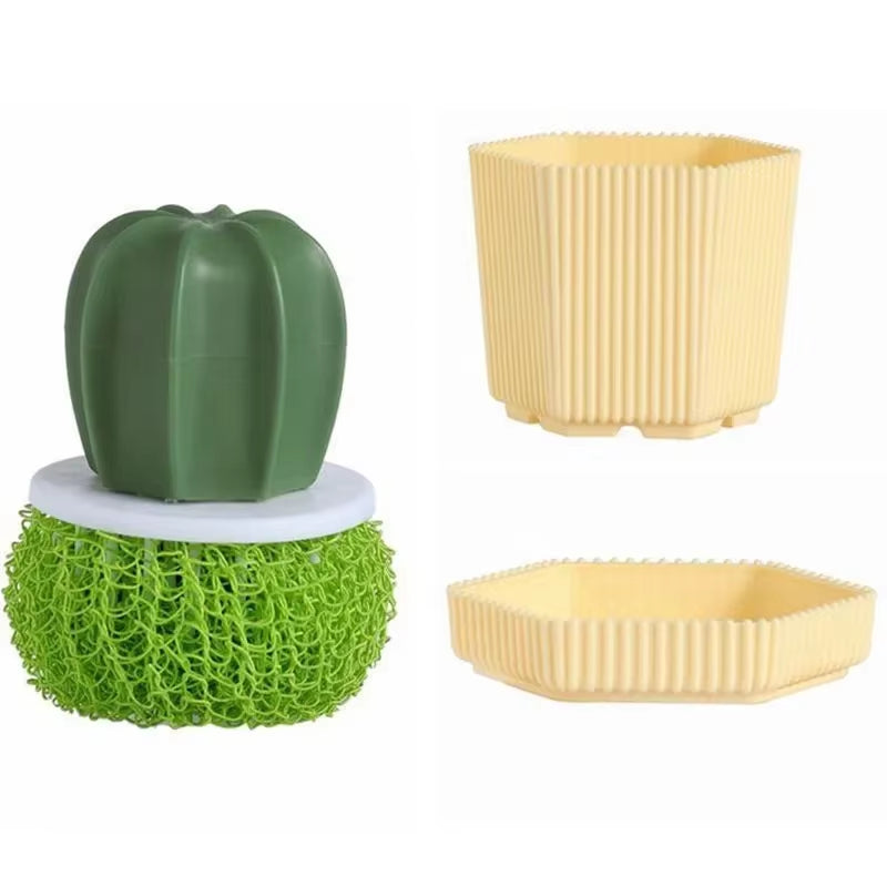 Cactus Dish Brush with Handle for Pots & Pans – image 4