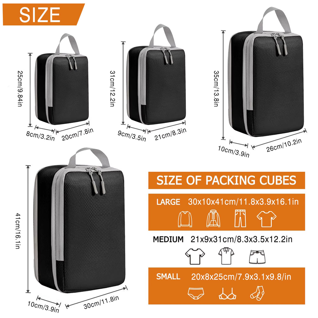 Compression Packing Cubes 4-Piece Set for Travel Luggage – image 4