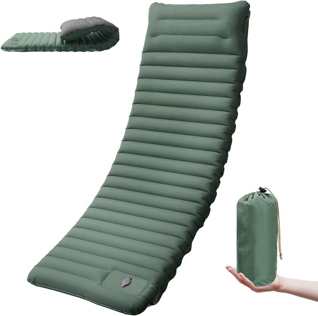 4 Inch Thick Camping Sleeping Pad With Built-In Pump – image 1