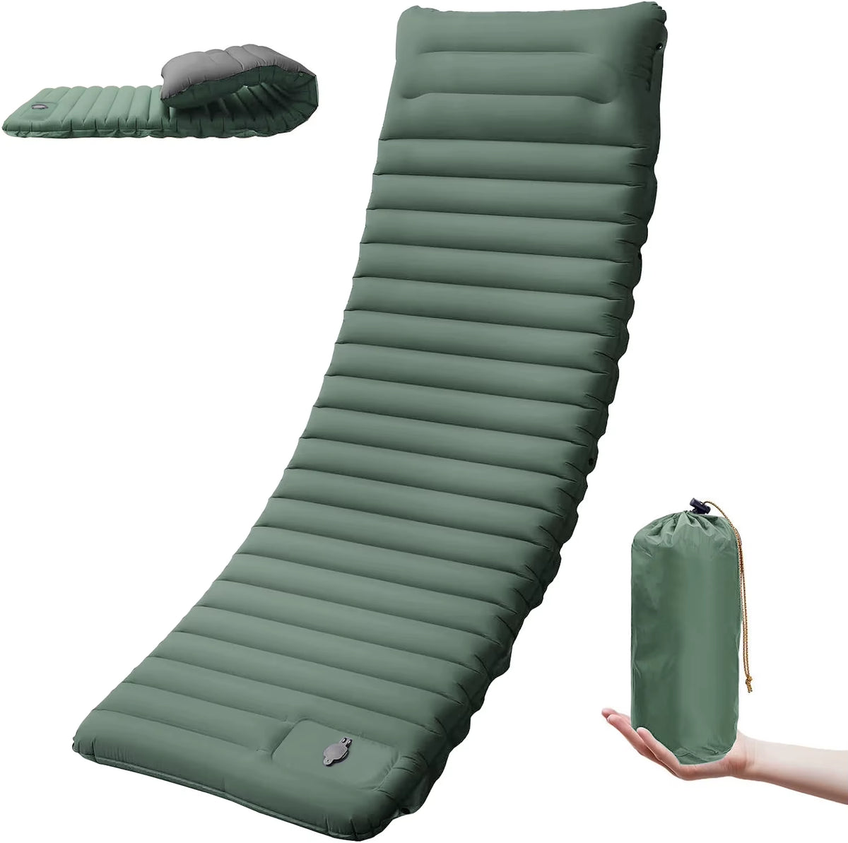 4 Inch Thick Camping Sleeping Pad With Built-In Pump – image 1