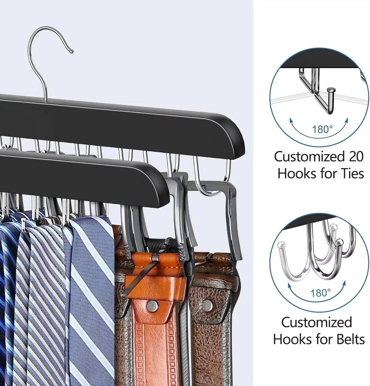 Rotating Tie and Belt Hanger 2 Pack for Closet Organization – image 6