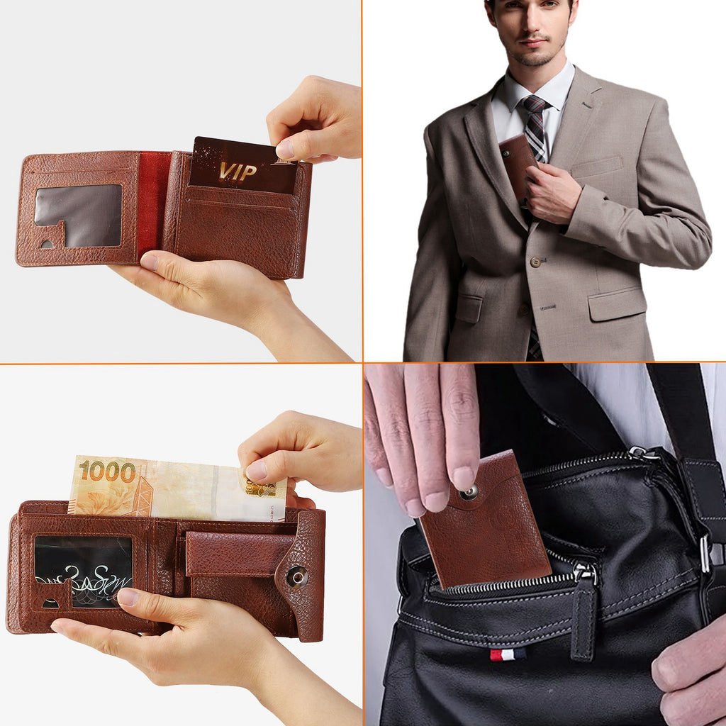 Men's Wallet, Slim PU Leather Card Holder with 2 ID Windows – image 6