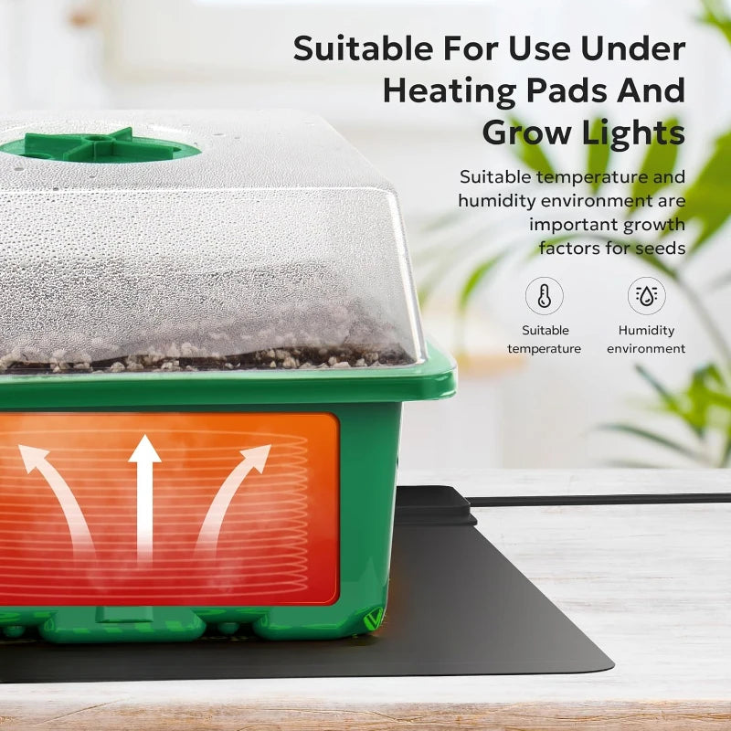 Seedling Trays with Humidity Domes, 10-Pack 12-Cell Seed Starter Kit – image 2