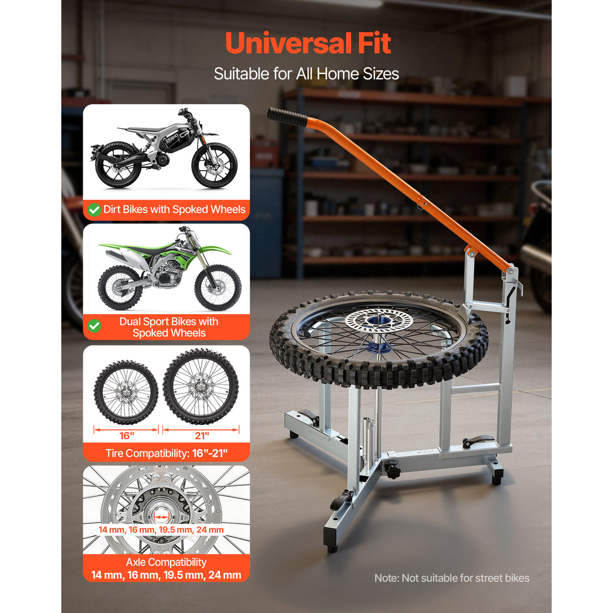 Dirt Bike Tire Changer Kit with Bead Breaker for 16-21 in Wheels