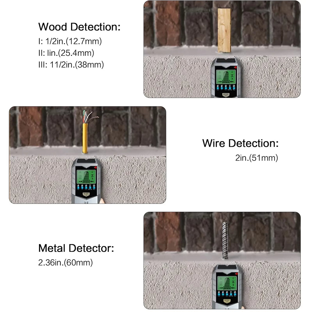 5-in-1 Wall Scanner Stud Finder with LCD, Metal & AC Wire Detection – image 7