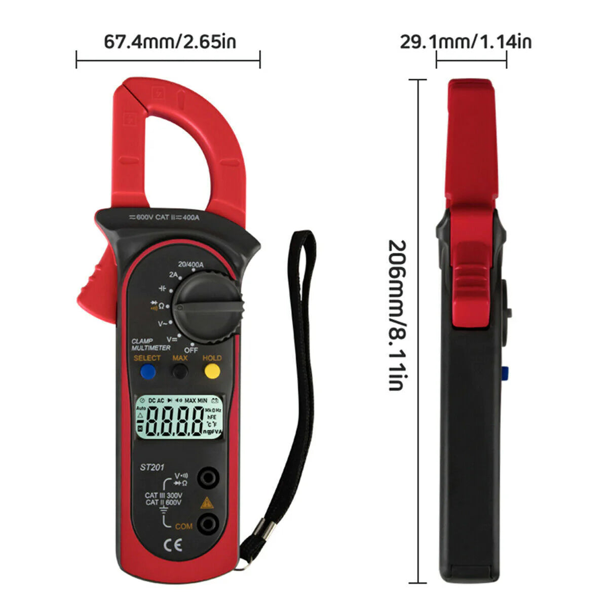 Digital Clamp Meter Multimeter, Auto Range AC/DC Electrical Tester