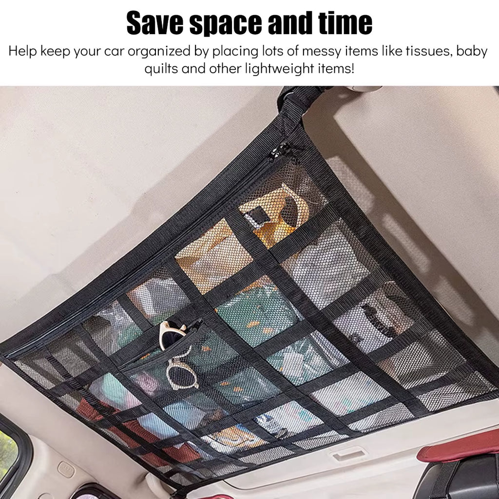 Car Ceiling Cargo Net – Roof Storage Mesh Organizer – image 3