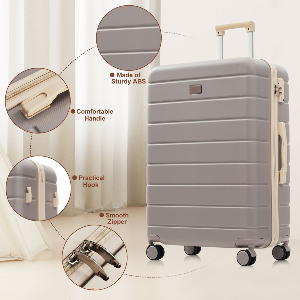 6-Piece Hardside Luggage Set, 16/20/24/28 in Spinners with Duffel – image 3