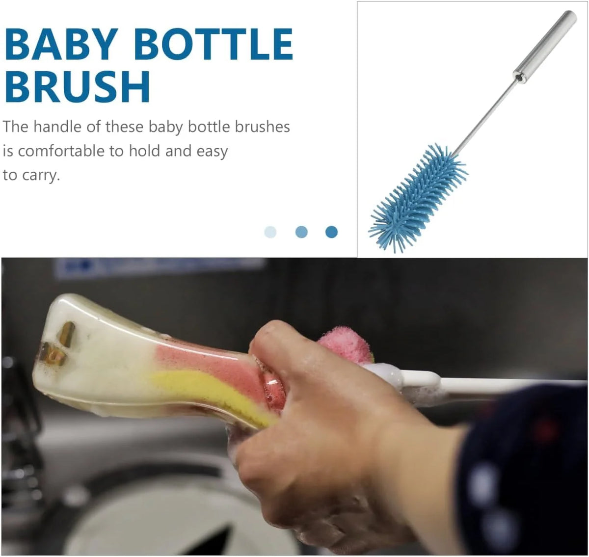 Bottle Cleaning Brush – Long Handle Water Bottle and Cup Brush – image 9