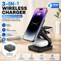 Wireless Charger Stand 3-in-1, Magnetic Foldable Charging Station